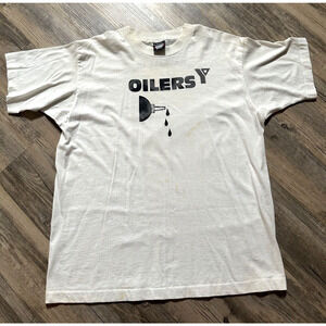 Vtg 80’s YMCA Oilers T-shirt Single Stitch Youth Football XL Shappell Oil